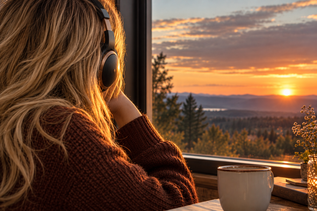Valentina Valencia and the Golden Sunset by the Window